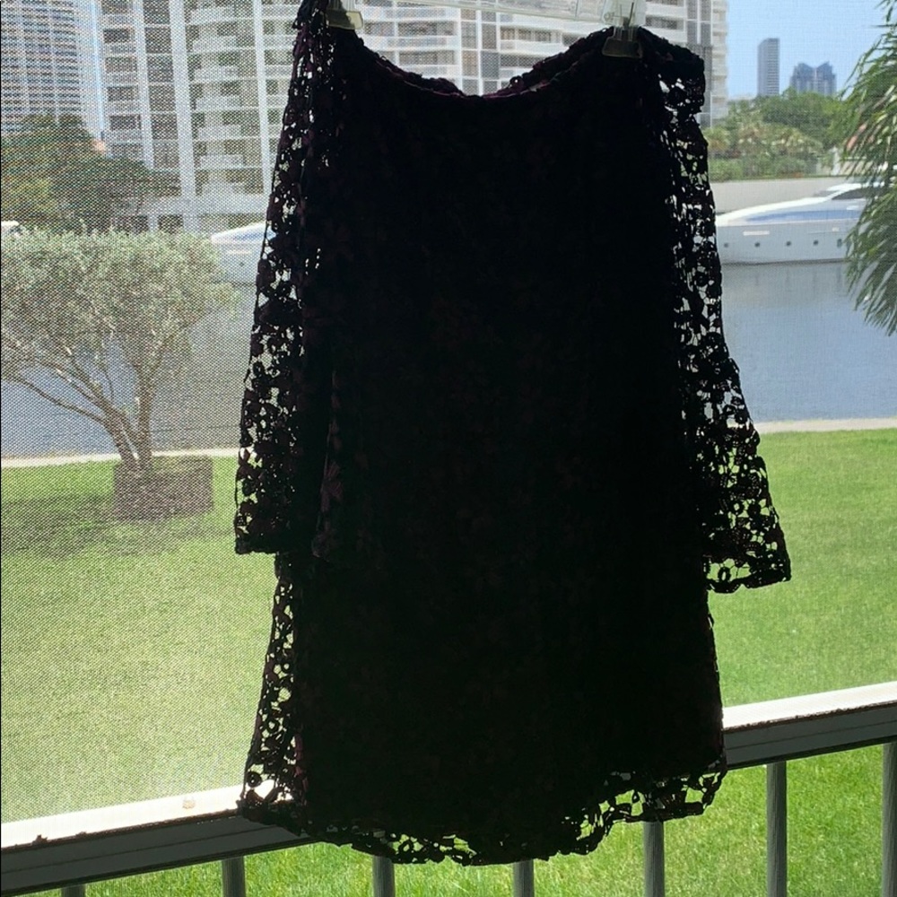 Xhilaration off the shoulder romper in fuschia
